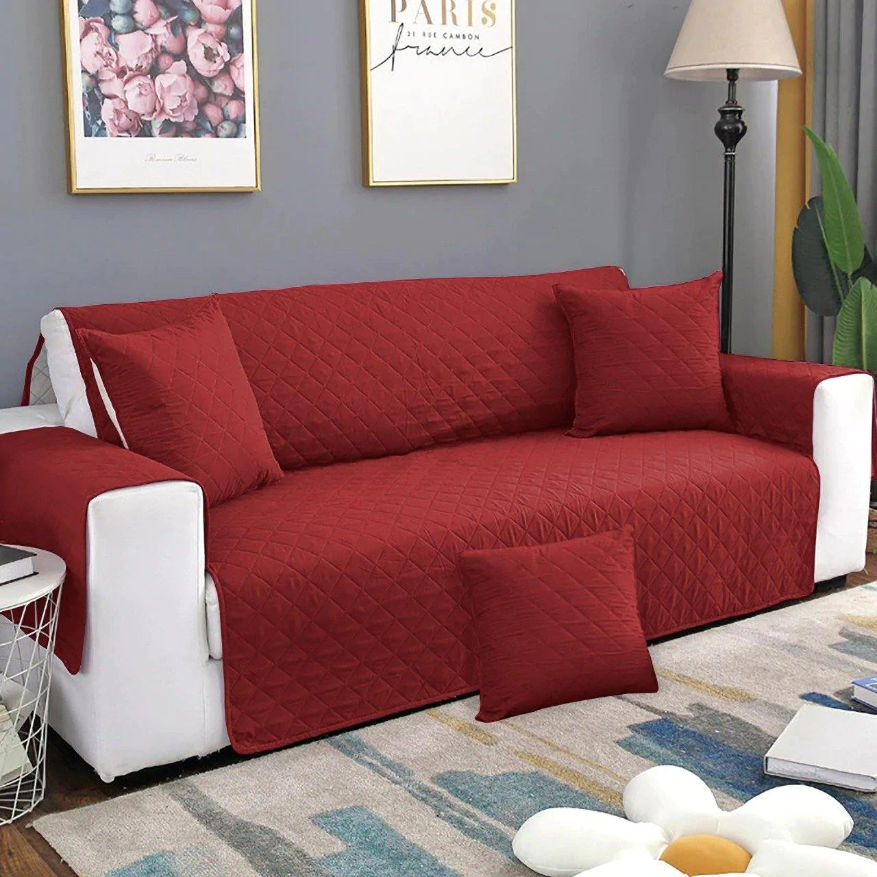 Ultra Sonic Water Proof Sofa Cover Maroon