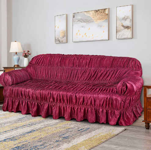 Cotton Jersey Sofa Cover Maroon