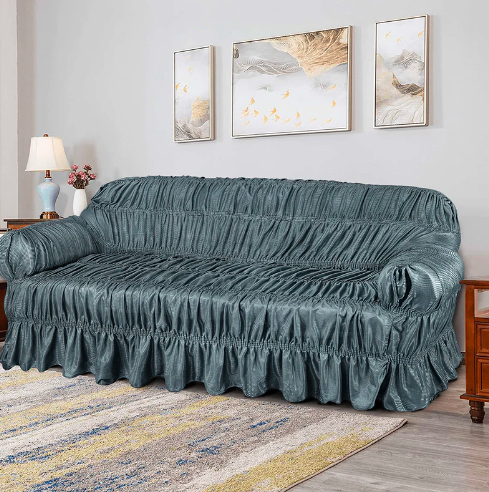 Cotton Jersey Sofa Cover Gray