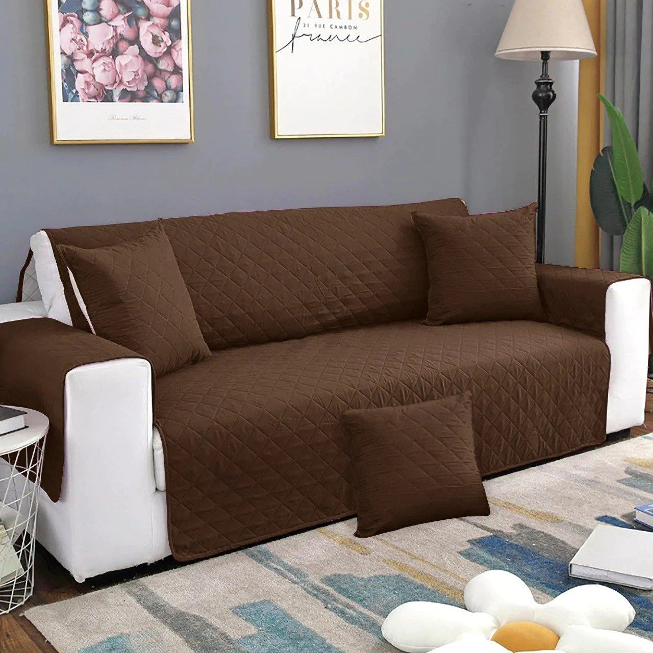 Ultra Sonic Water Proof Sofa Cover Chocolate