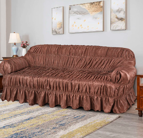 Cotton Jersey Sofa Cover Brown