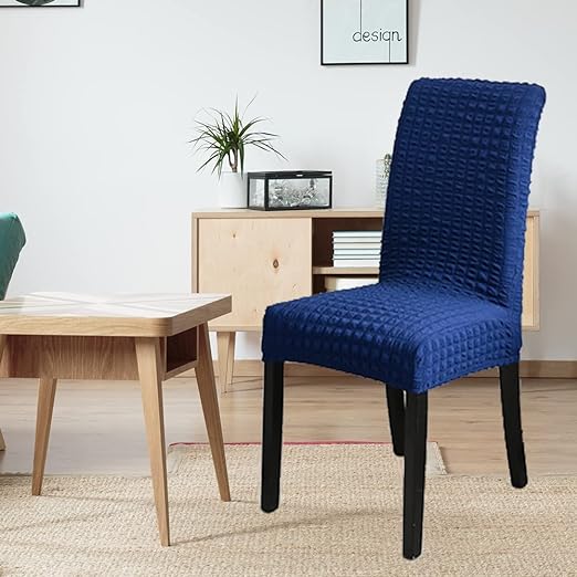 Quilted Style Fitted Chair Cover Blue