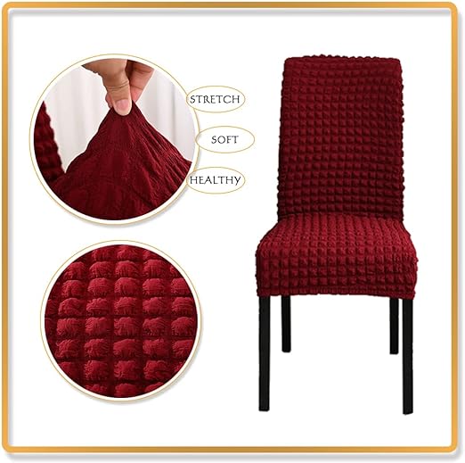 Quilted Style Fitted Chair Cover Maroon