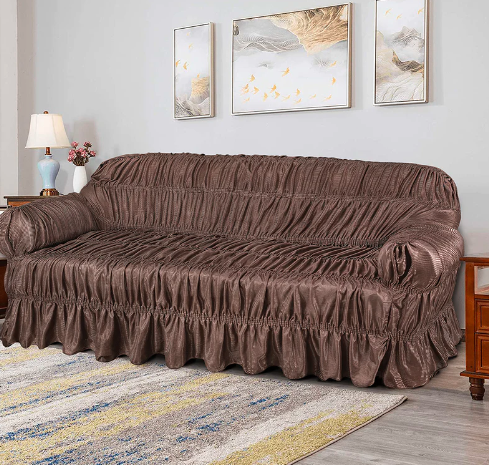 Cotton Jersey Sofa Cover Chocolate