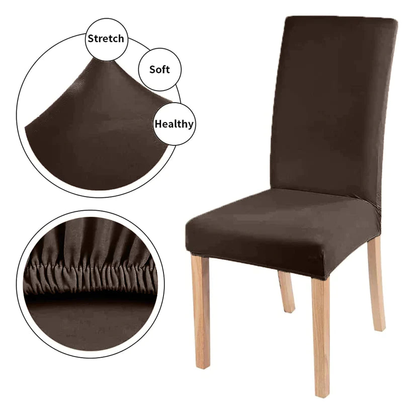 Imported Mash Fitted  Chair Cover  Dark Brown