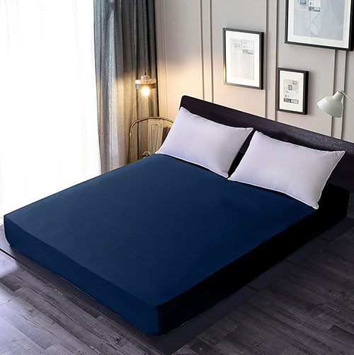 Fitted Water Proof Mattress Cover Blue