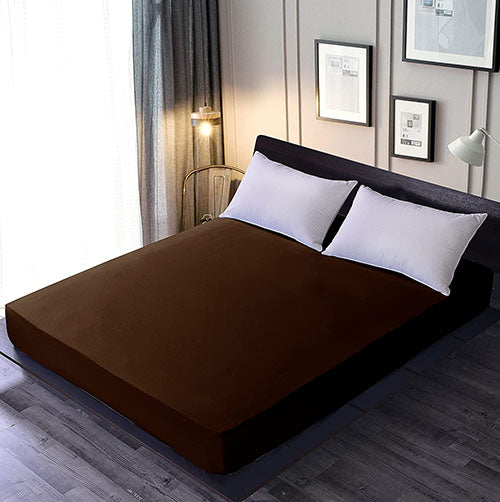 Fitted Water Proof Mattress Cover Brown