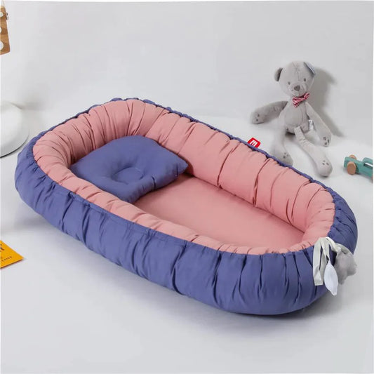 Luxury Baby Nest , Filled with Ball Fiber & 100% Cotton Fabric-Design Code 68