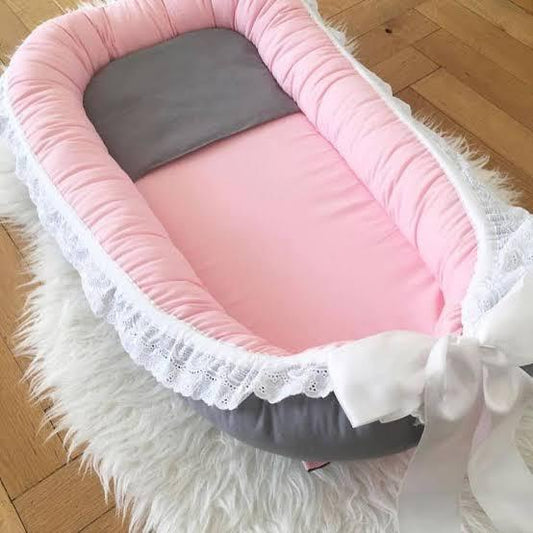 Luxury Baby Nest , Filled with Ball Fiber & 100% Cotton Fabric-Design Code 63