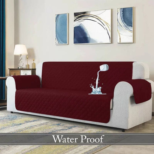 Water Proof Ultra Soft Quilted Sofa Cover Maroon