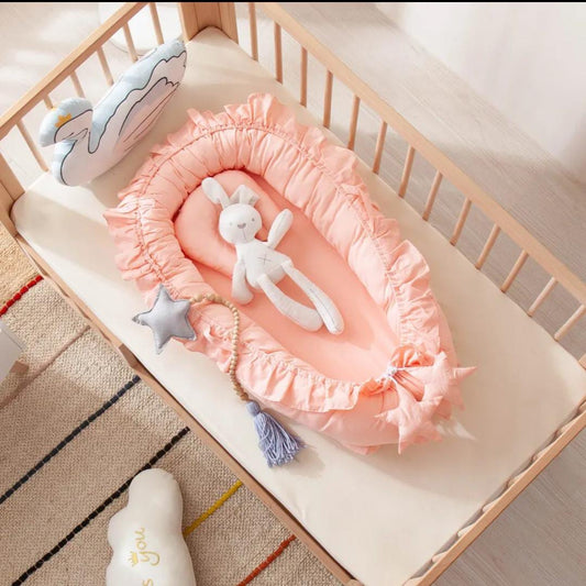 Luxury Baby Nest , Filled with Ball Fiber & 100% Cotton Fabric-Design Code 7