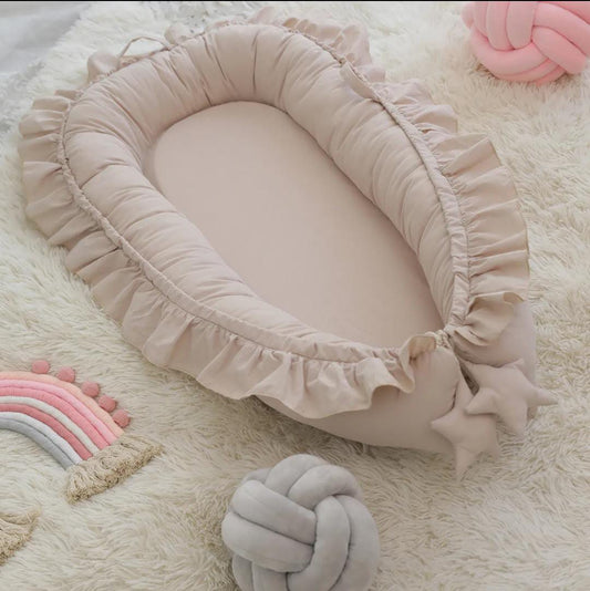Luxury Baby Nest , Filled with Ball Fiber & 100% Cotton Fabric-Design Code 19