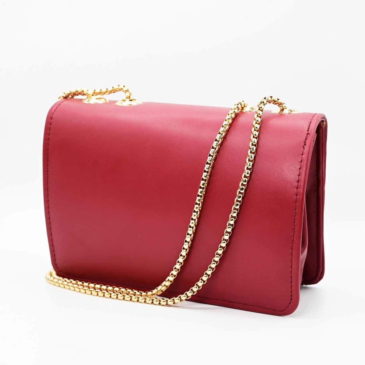 Imported Bag Article in Maroon Colours and Golden Chain  Code 9