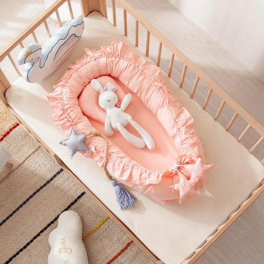 Luxury Baby Nest , Filled with Ball Fiber & 100% Cotton Fabric-Design Code 64