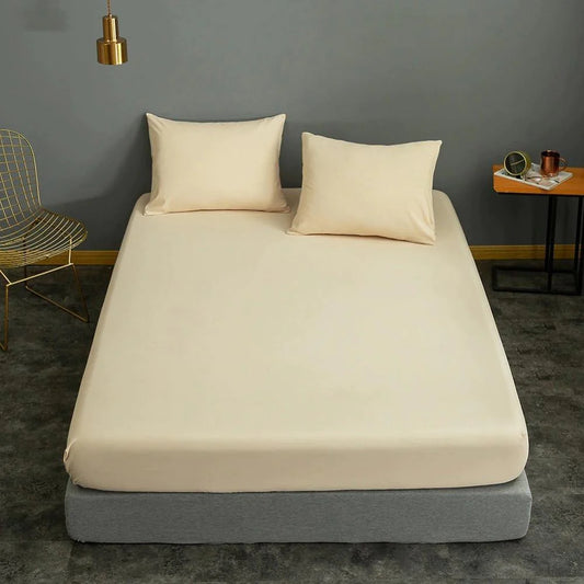 Rich Cotton Fitted Bedsheet Cream (3Pcs)