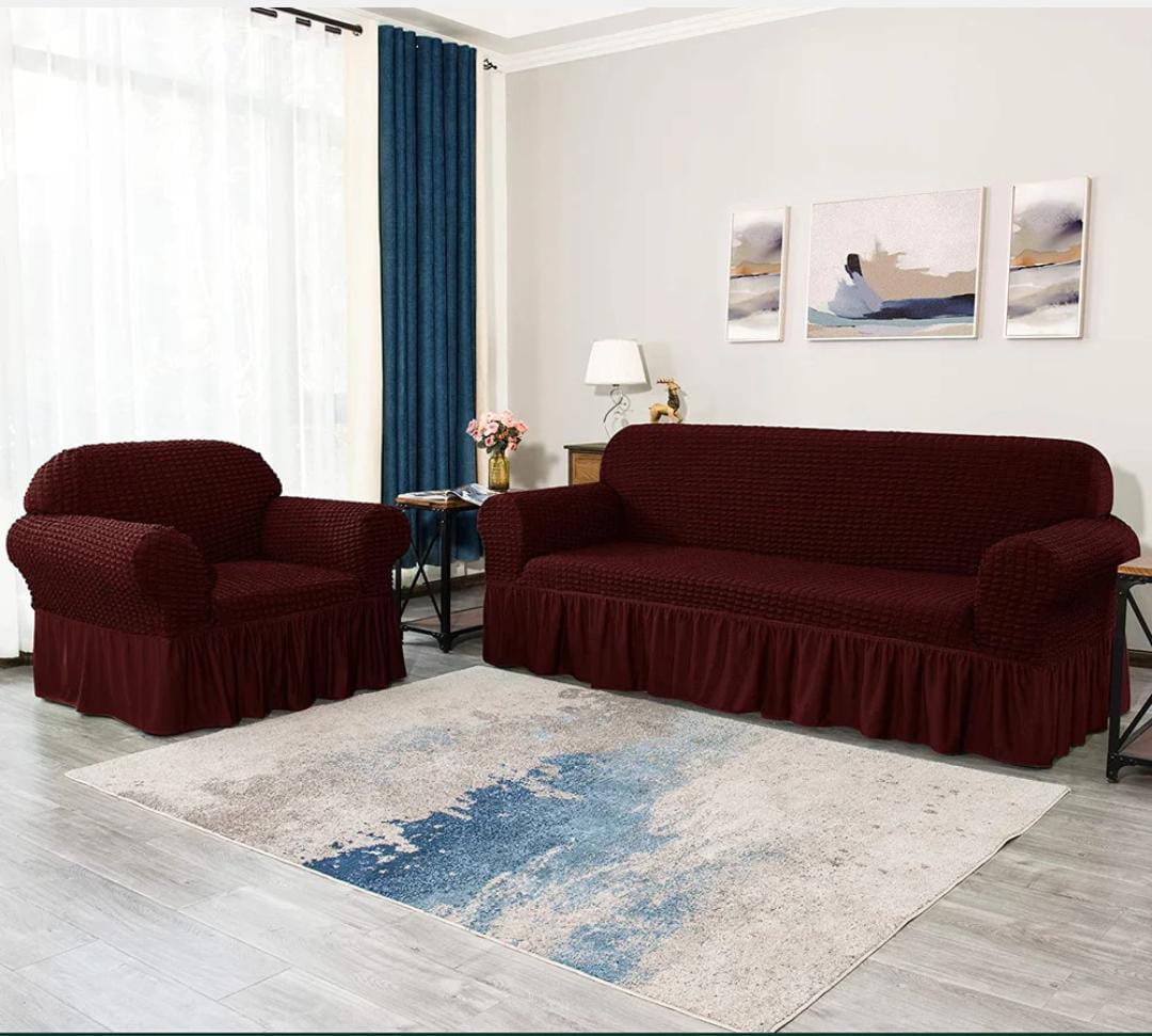 New Turkish Bubble  Sofa Cover Maroon