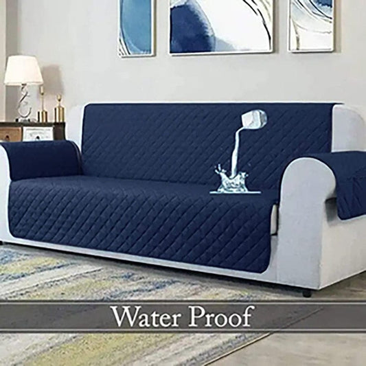 Water Proof Ultra Soft Quilted Sofa Cover Blue