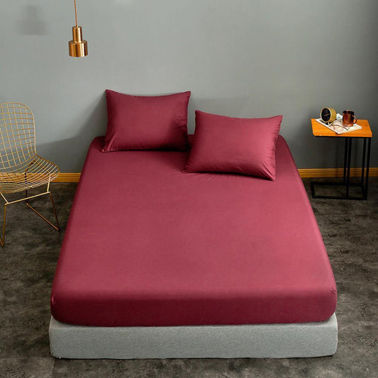 Rich Cotton Fitted Bedsheet Maroon(3Pcs)