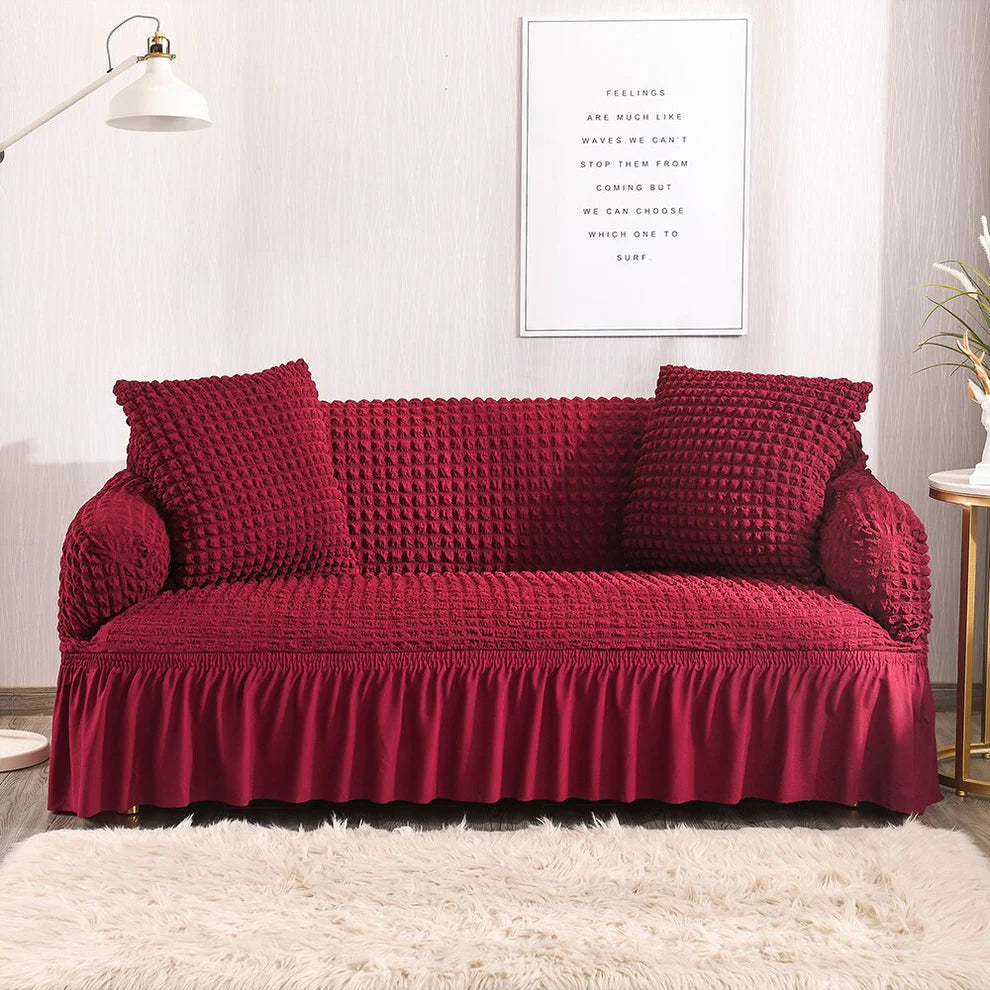 New Turkish Bubble Sofa Cover Maroon (Round Shape)