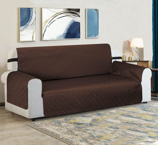 Water Proof Ultra Shine Quilted Sofa Cover Chocolate