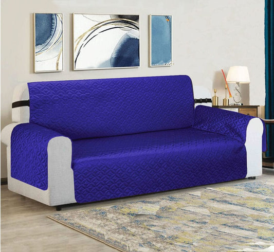 Water Proof Ultra Shine Quilted Sofa Cover Royal Blue
