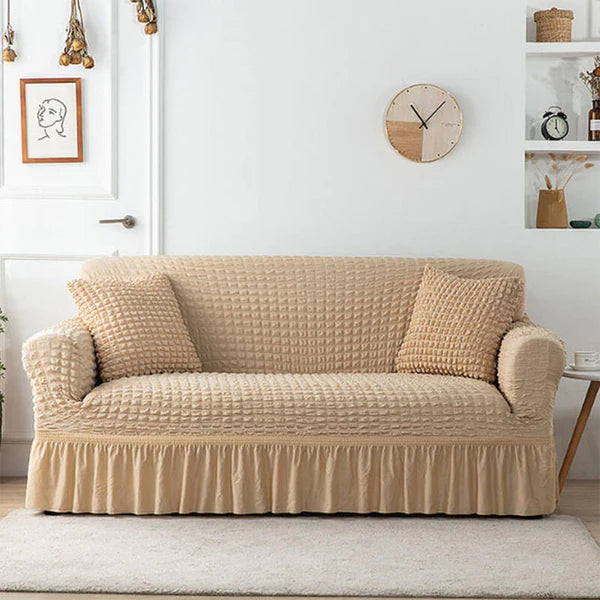 Ruffled Premium Bubble Sofa Cover Careem