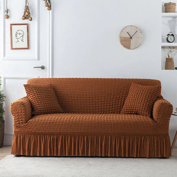 Ruffled Premium Bubble Sofa Cover Cooper