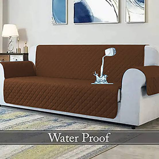 Water Proof Ultra Soft Quilted Sofa Cover Brown