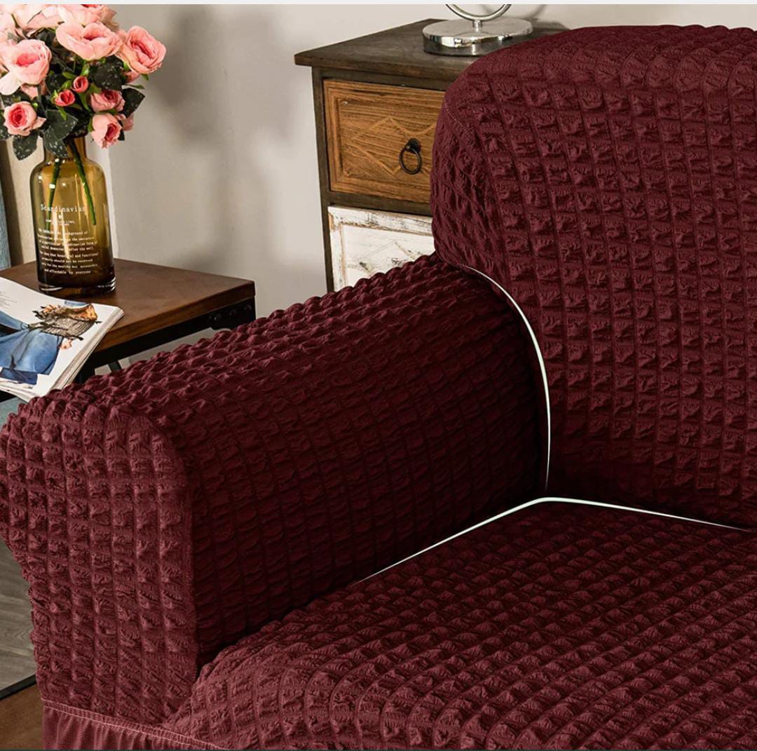 New Turkish Bubble  Sofa Cover Maroon