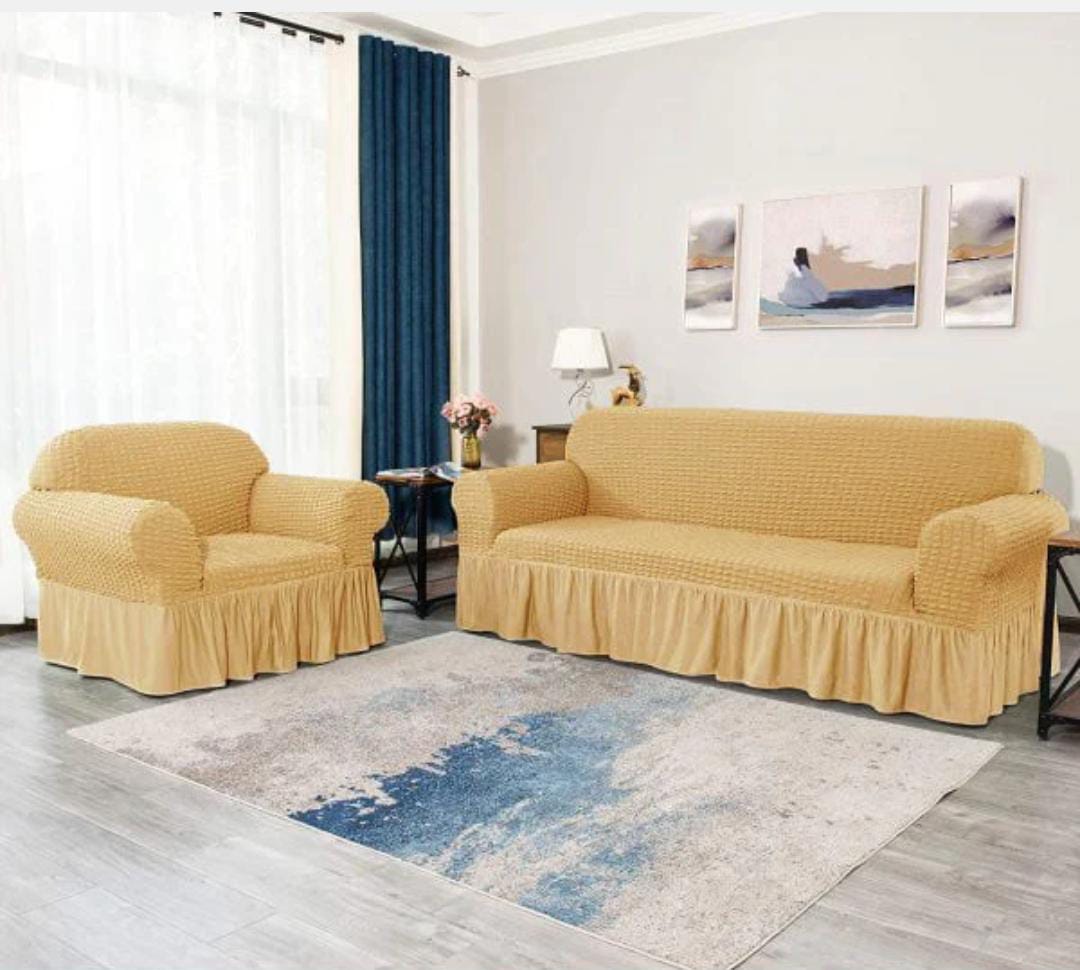 New Turkish Bubble Sofa Cover Golden