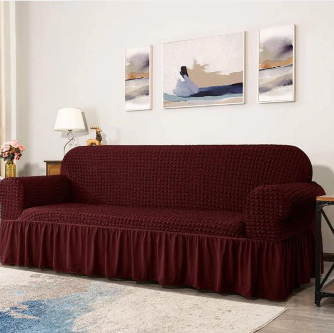 New Turkish Bubble  Sofa Cover Maroon