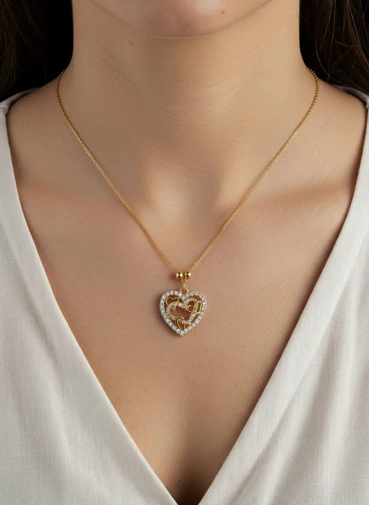 Beautiful Gold Plated Heart Stone Locket