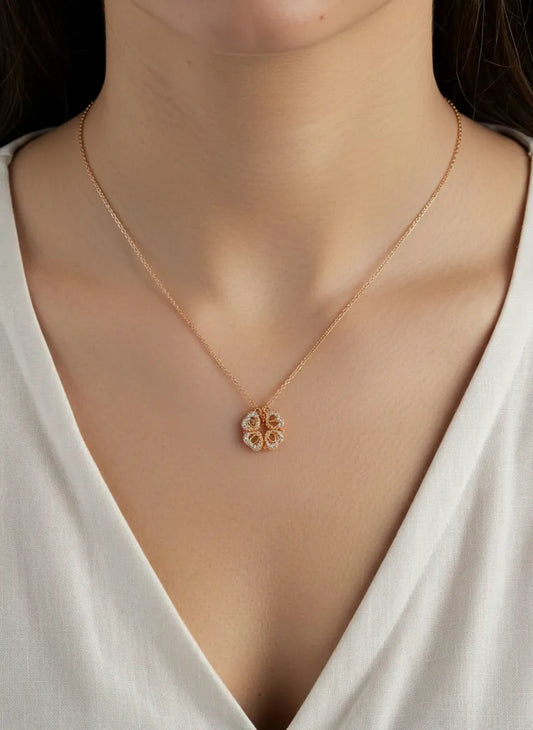 Beautiful Gold Plated White Stone Locket
