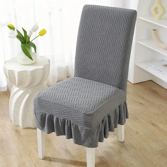 Jacquard Velvet Chair Cover Gray