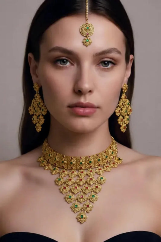 Beautiful Gold Plated Antique Necklace Set