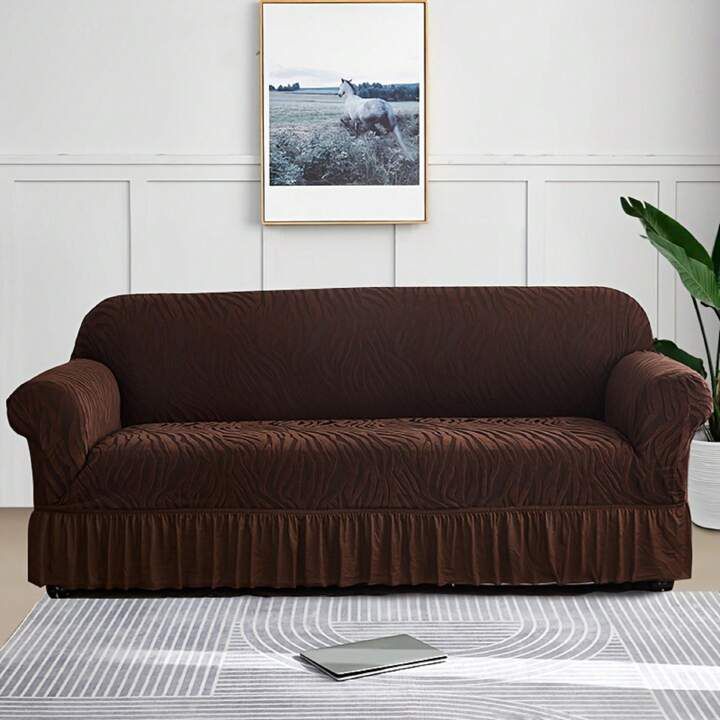 Velvet Stuff Zebra Style Premium Sofa Cover - Brown