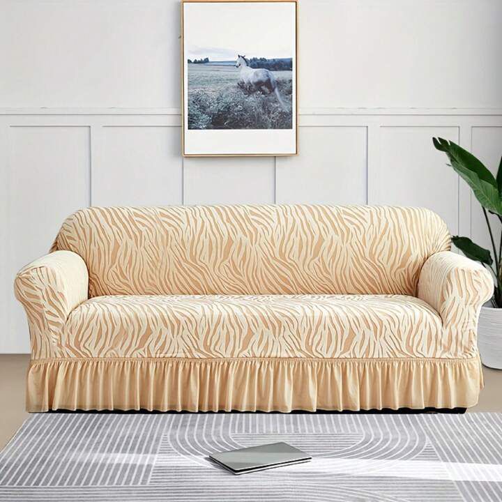 Velvet Stuff Zebra Style Premium Sofa Cover - Golden