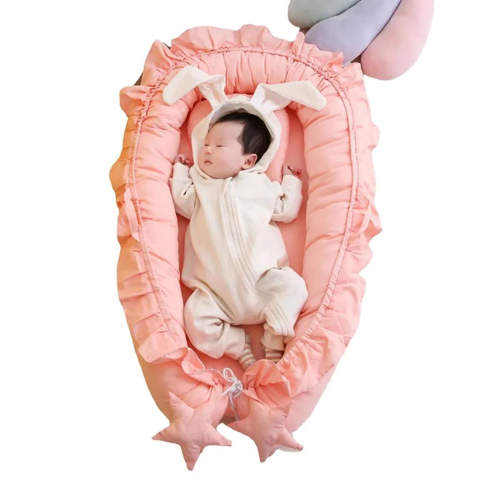 Luxury Baby Nest , Filled with Ball Fiber & 100% Cotton Fabric-Design Code 64