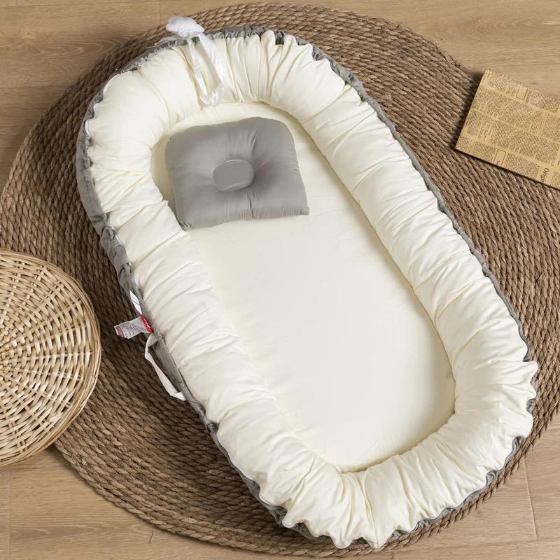 Luxury Baby Nest , Filled with Ball Fiber & 100% Cotton Fabric-Design Code 65