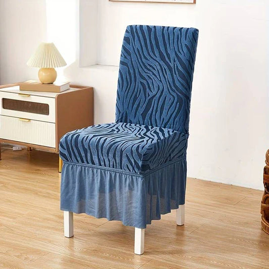 Premium Zabra Velvet Chair Cover Blue