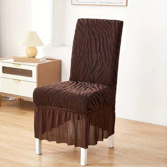 Premium Zabra Velvet Chair Cover Brown